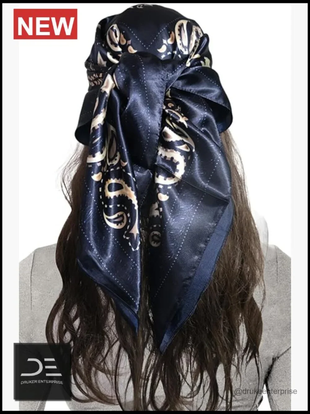 Satin Square Scarf 35 Inches Like Silk Bandana for Hair or Neck